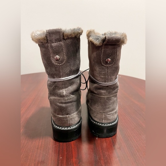 Stuart Weitzman Women’s Bobsled Faux Fur Suede Hiking Boots Fur Lined Size 6 - Picture 4 of 8